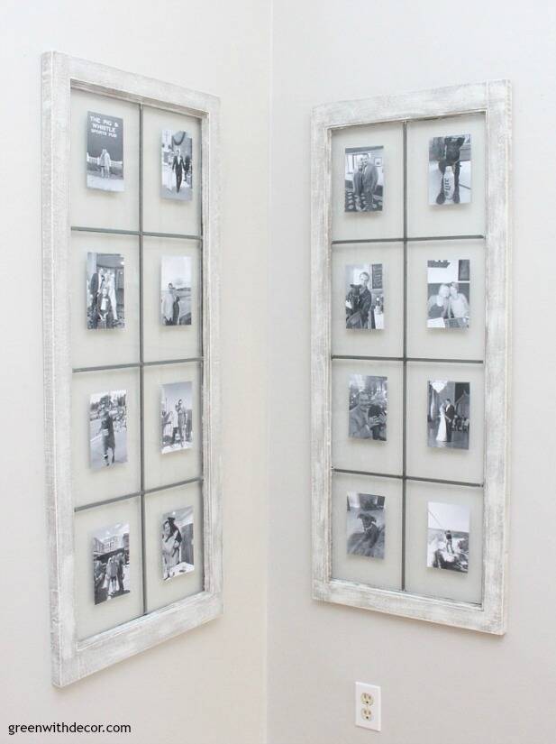 Two window frames have been remade into picture frames.