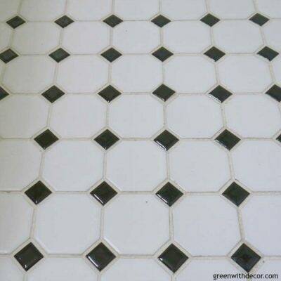 White and black tile floor