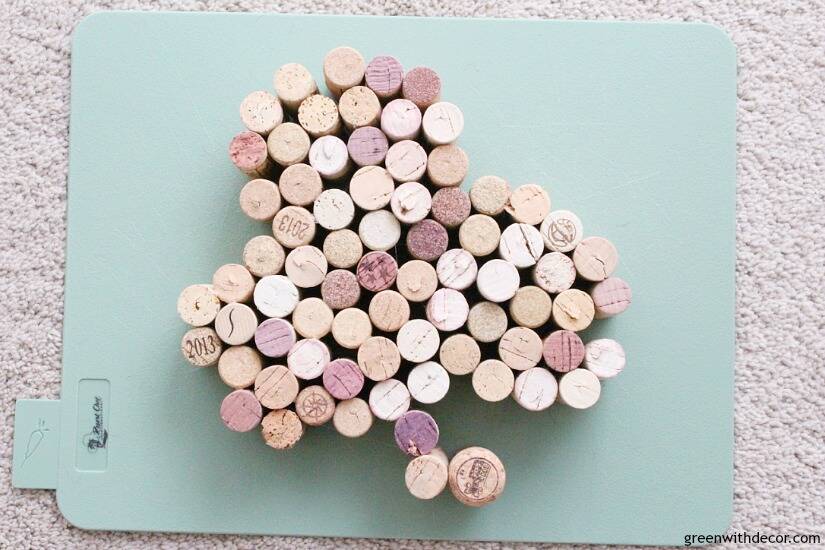 Make this easy DIY cork shamrock for St. Patrick's Day - such a cute festive craft!