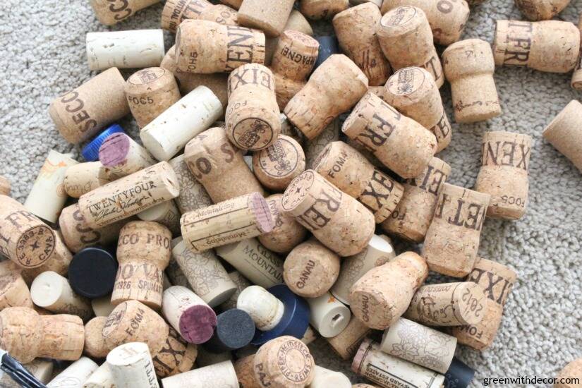 Wine corks used for a DIY snowman