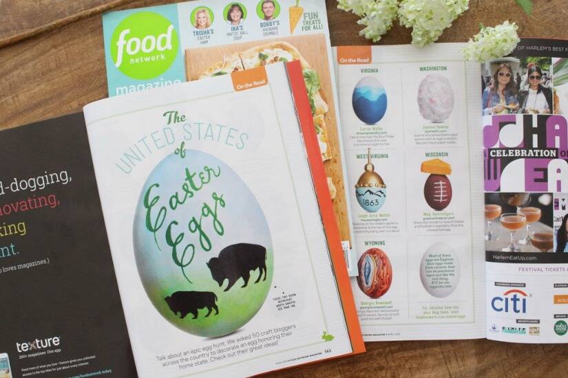 Green With Decor's Easter egg project featured in Food Network Magazine! Such a cute Easter egg DIY for football and Wisconsin lovers!