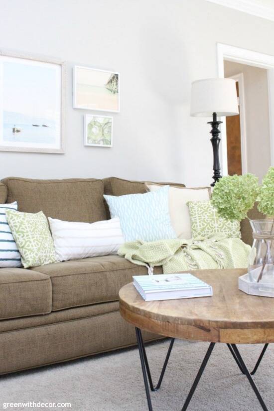 Light blue and green deals living room