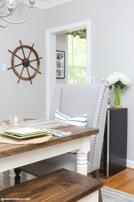 The coastal farmhouse dining room reveal Green With Decor