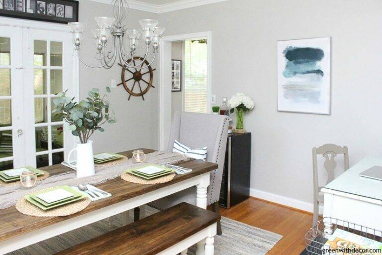 The coastal farmhouse dining room reveal - Green With Decor