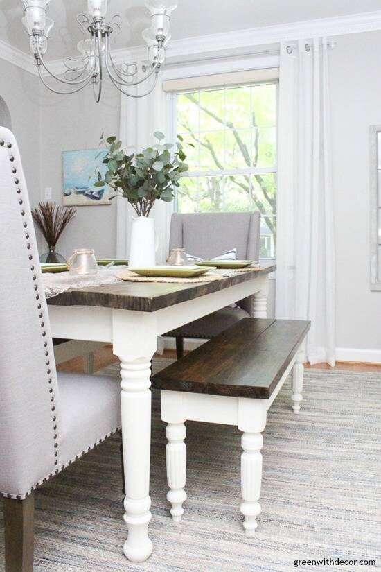 The coastal farmhouse dining room reveal - Green With Decor