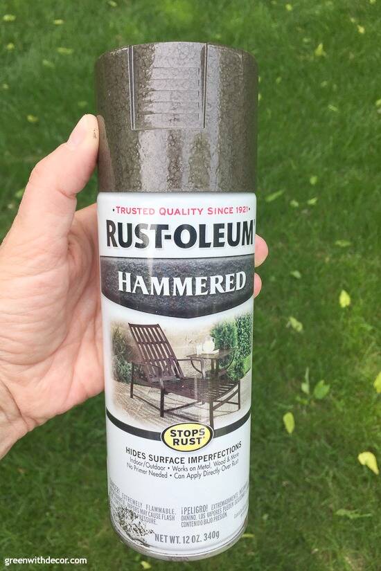Rust-Oleum spray paint can to be used for repairing outdoor furniture scratches.
