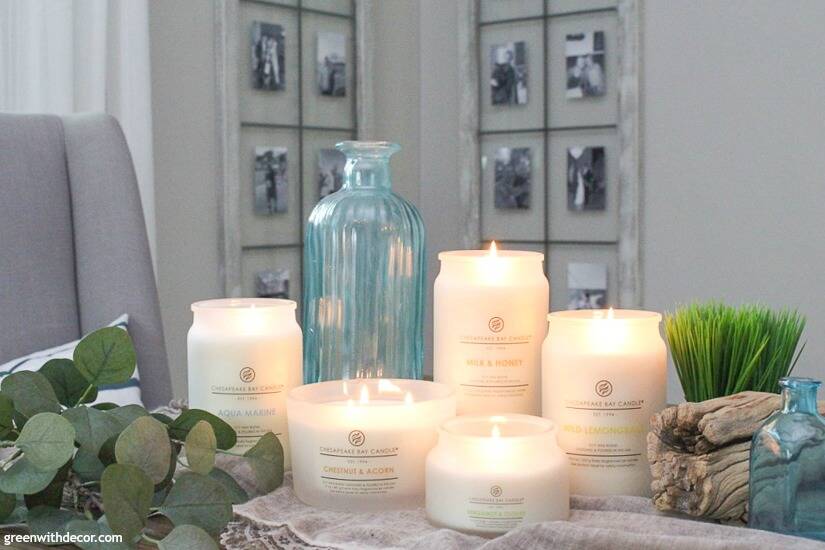 White candles lit up on a table