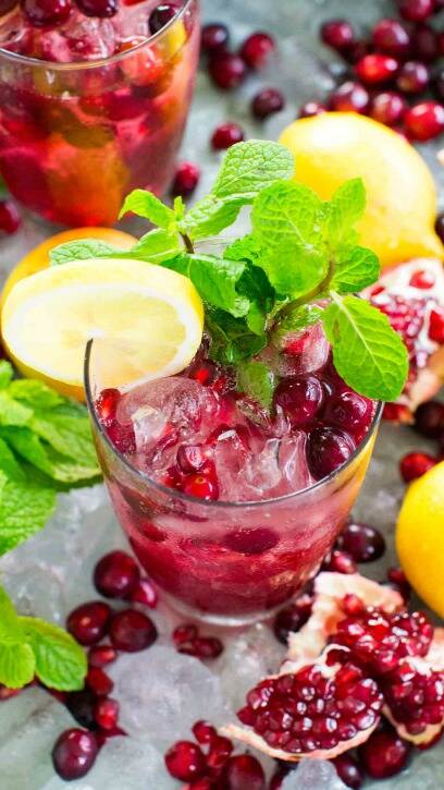 Cranberry mocktail fall drink recipe