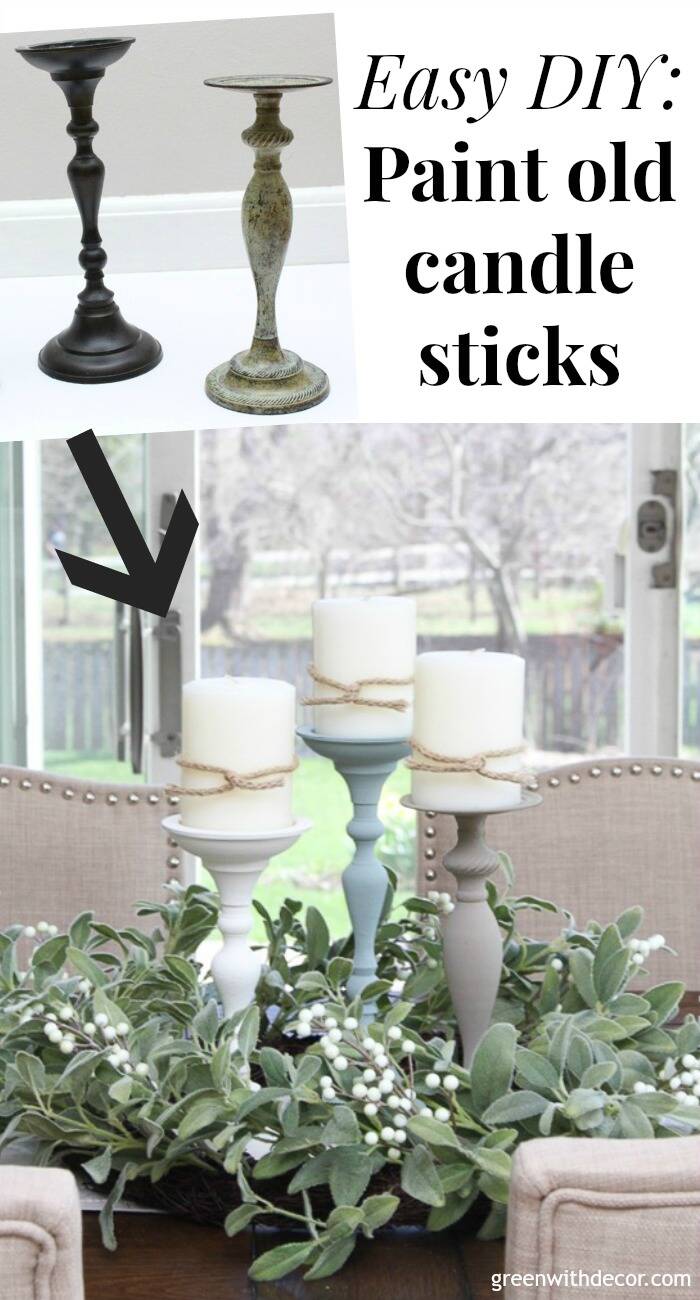 How to paint candlesticks Green With Decor