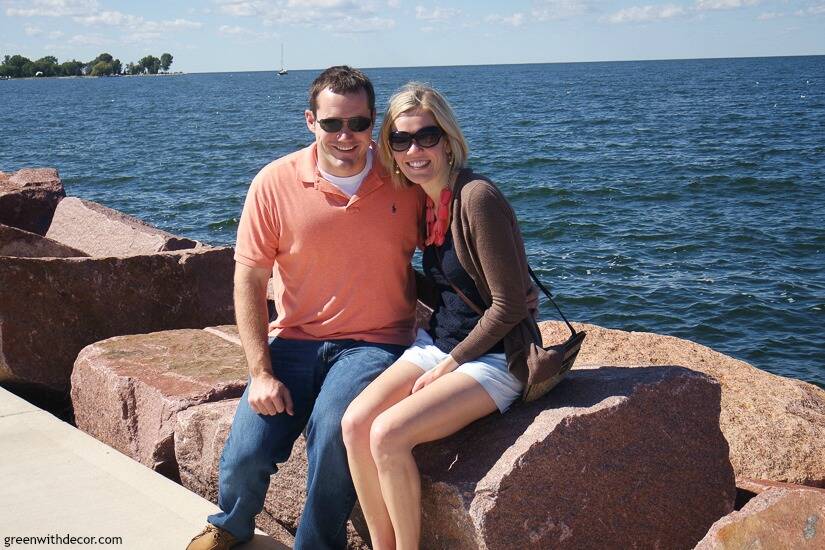 A couple near the lake in Door County, Wisconsin