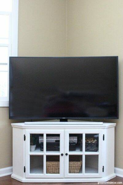 White painted TV stand