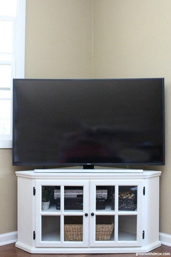 How To Paint A Tv Stand Green With Decor