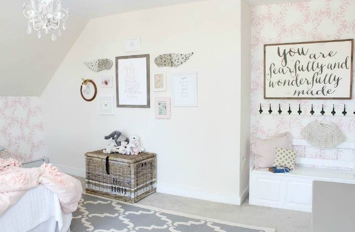 Benjamin Moore Pink Bliss Paint Color Schemes  Grey baby room, Baby girl  bedroom, Girl bedroom decor