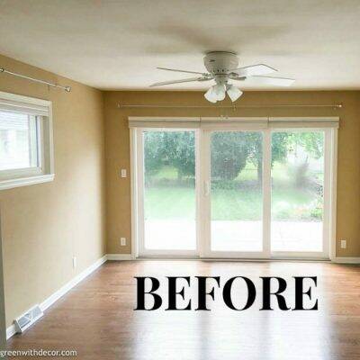 Tan room with hardwood floors and patio doors