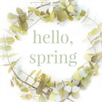Spring wreath printable with "hello, spring" text