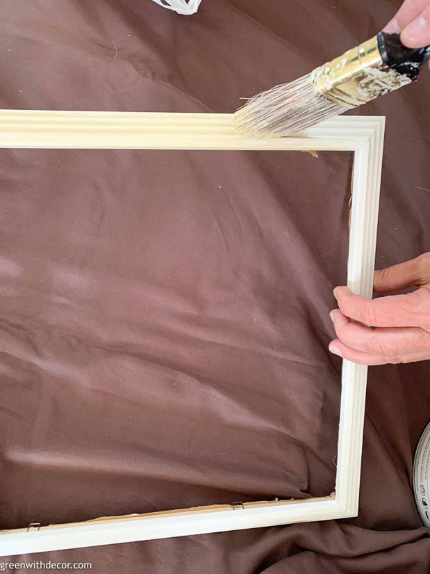 Painting an old frame for nursery artwork