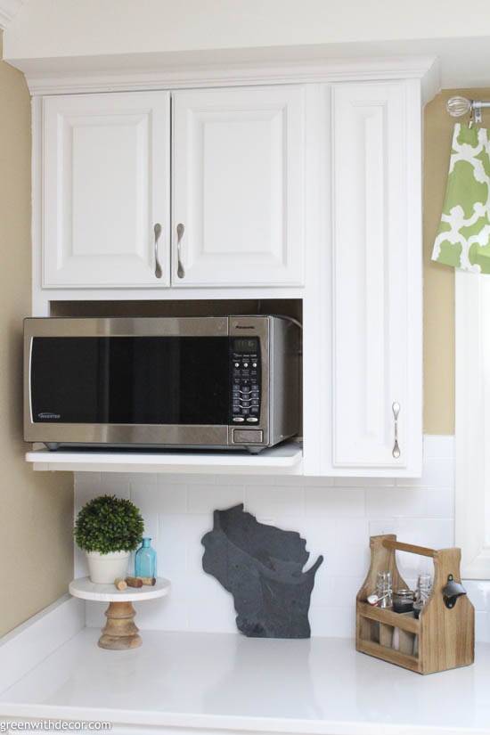 The Best Microwave Height Green With, Microwave Mounted In Upper Cabinet
