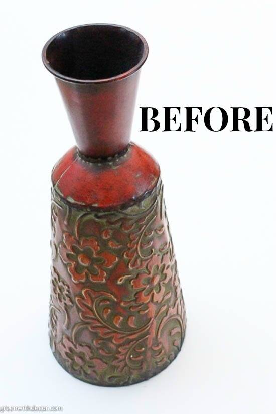 A red vase before a coat of paint