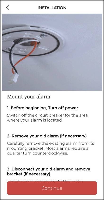Smoke alarm installation instructions