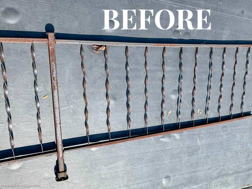 How to paint a metal railing with a paint sprayer Green WIth Decor