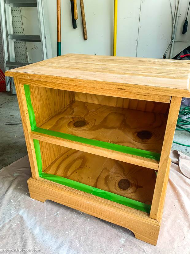 A colorful end table makeover with gel stain and glaze - Green