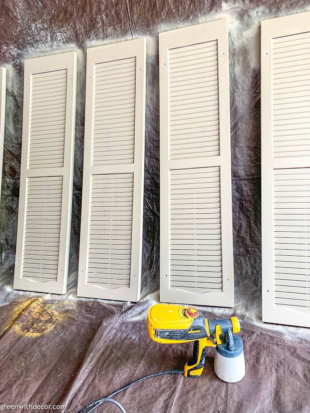 How to paint shutters with a paint sprayer Green WIth Decor