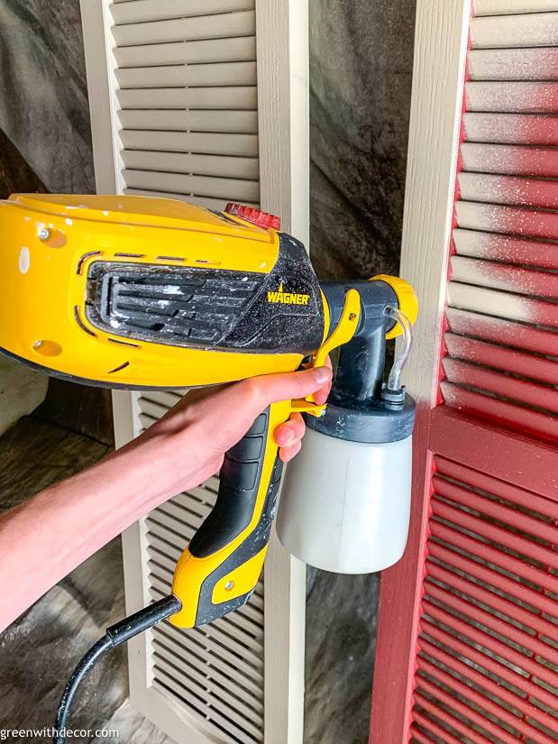 Painting shutters with a paint sprayer