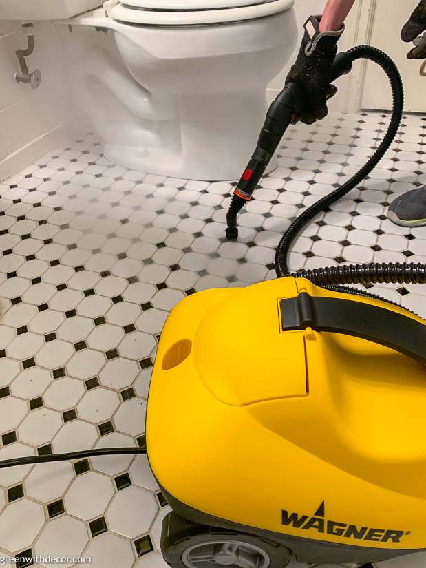 How to use a steam cleaner to clean a bathroom - Green With Decor