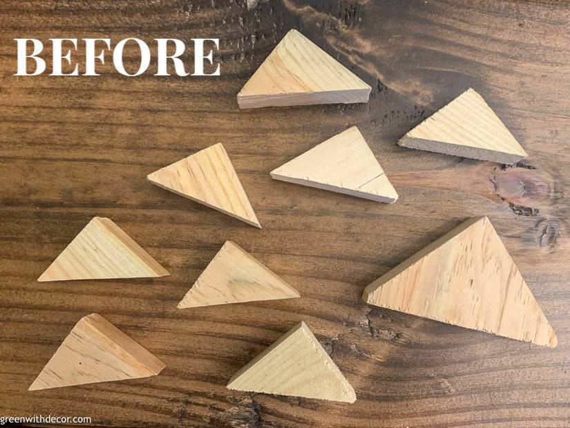 wood triangles for crafts