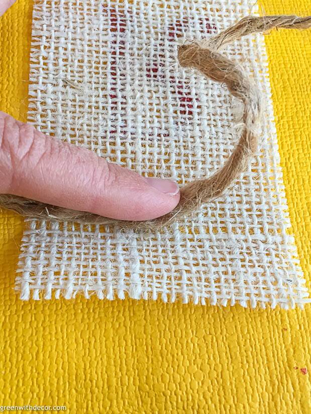 Twine and burlap for a DIY Christmas banner
