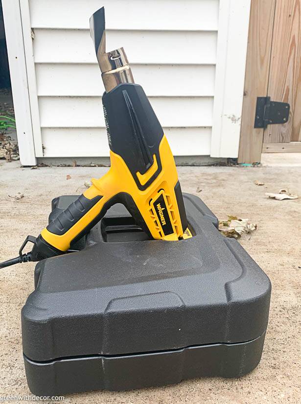 A Wagner heat gun cooling down on the ground