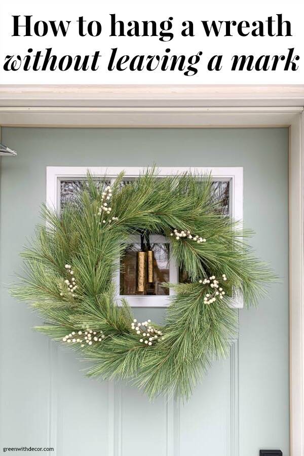 How to hang a wreath on a glass door - Green With Decor