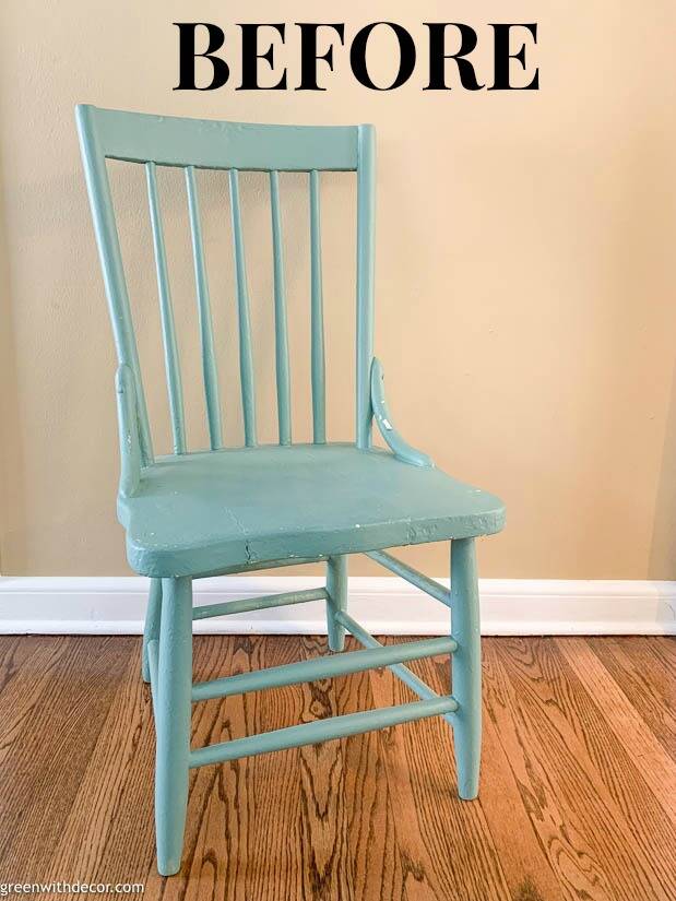 A painted chair makeover - the blue before