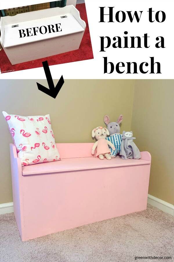 How to paint a bench - Green With Decor