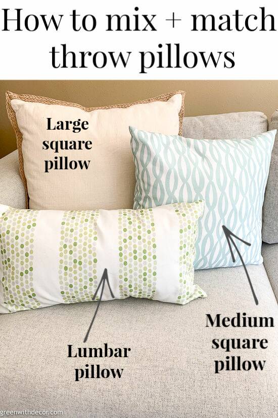 How to mix and match throw pillows - Green With Decor