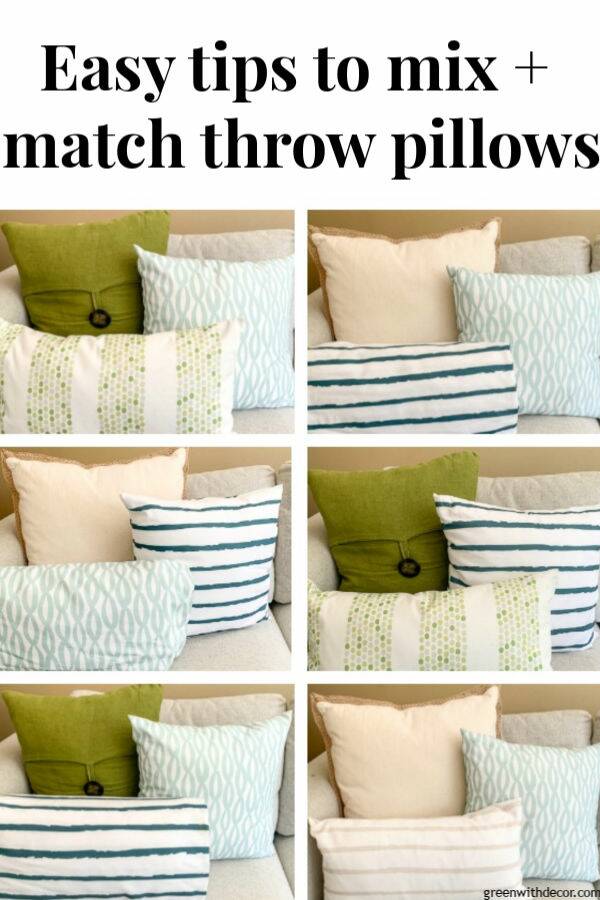 How to mix and match throw pillows Green With Decor