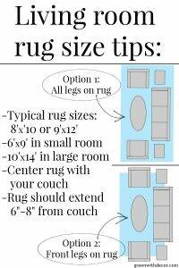 how to choose area rug size for living room