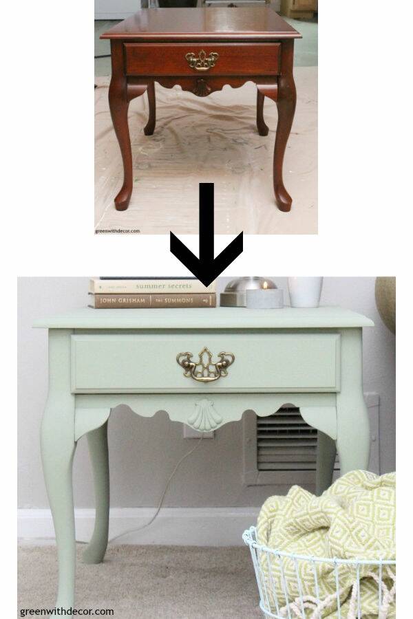 10 painted end table makeovers Green With Decor