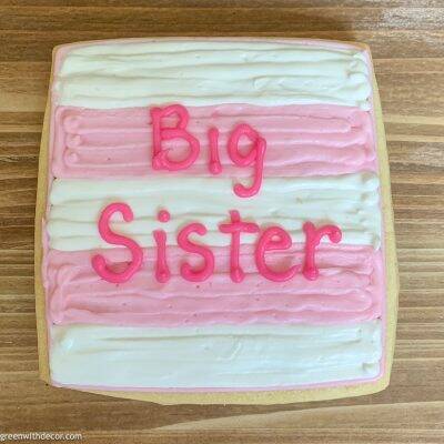 Gender reveal / big sister cookies