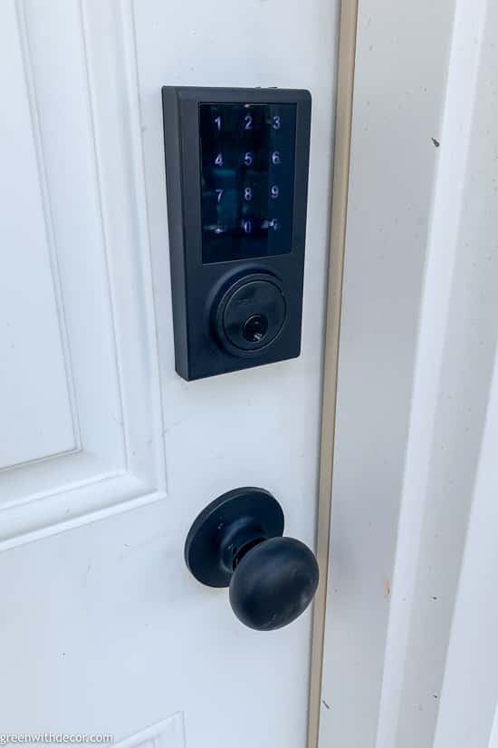 New Smartlock door knob installed on white door