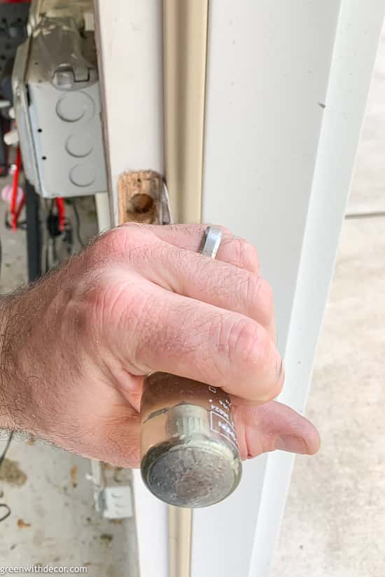 Chiseling to install a door knob strike plate