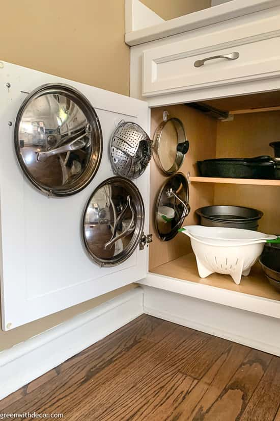 Easy DIY Pot Lid Holder for Kitchen Cabinet Doors