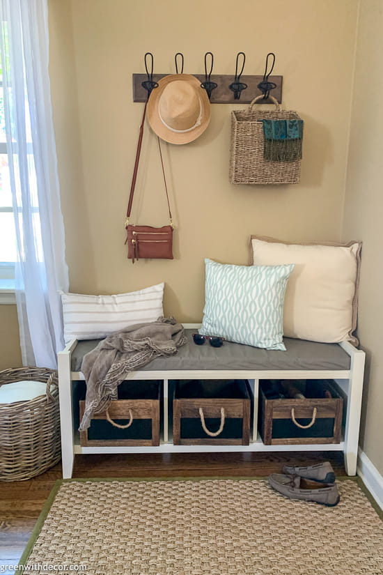 Mudroom reveal + storage ideas - Green With Decor